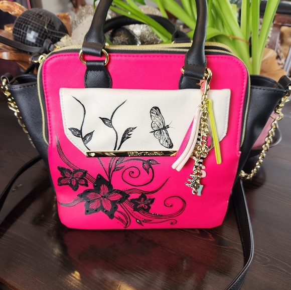 Stylish Pink and Black Women's Bag - Picture 1 of 5